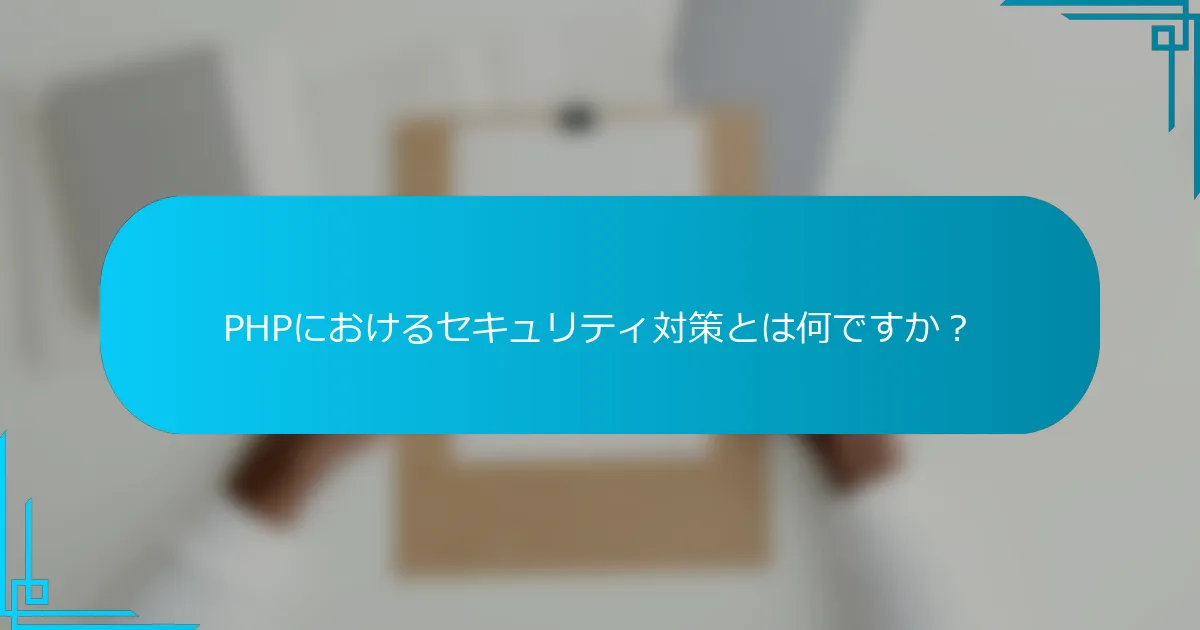 PHPにおけるセキュリティ対策とは何ですか？