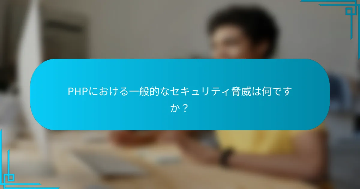 PHPにおける一般的なセキュリティ脅威は何ですか？