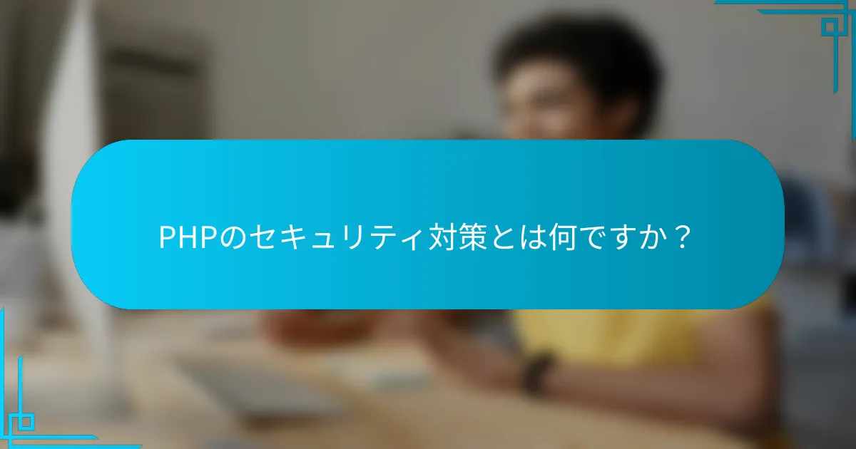 PHPのセキュリティ対策とは何ですか？