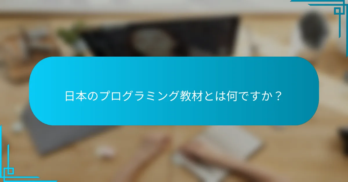 日本のプログラミング教材とは何ですか？